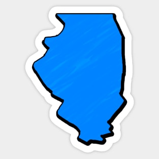 Bright Blue Illinois Outline Sticker